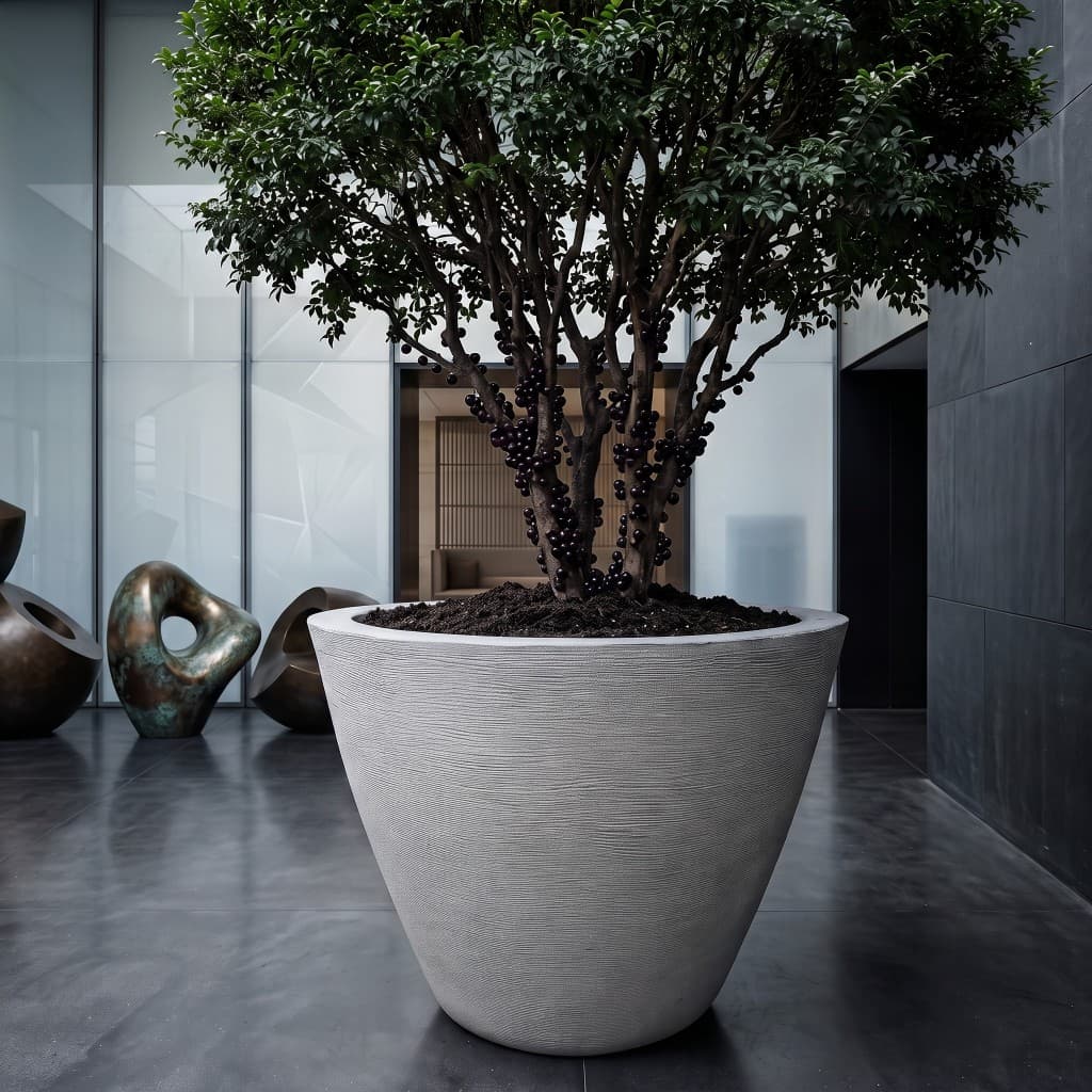 Vaso Grande Texturado Para Planta flor  Frutifera Jabuticaba Acerola em polietileno moderno Redondo Gigante  67x54