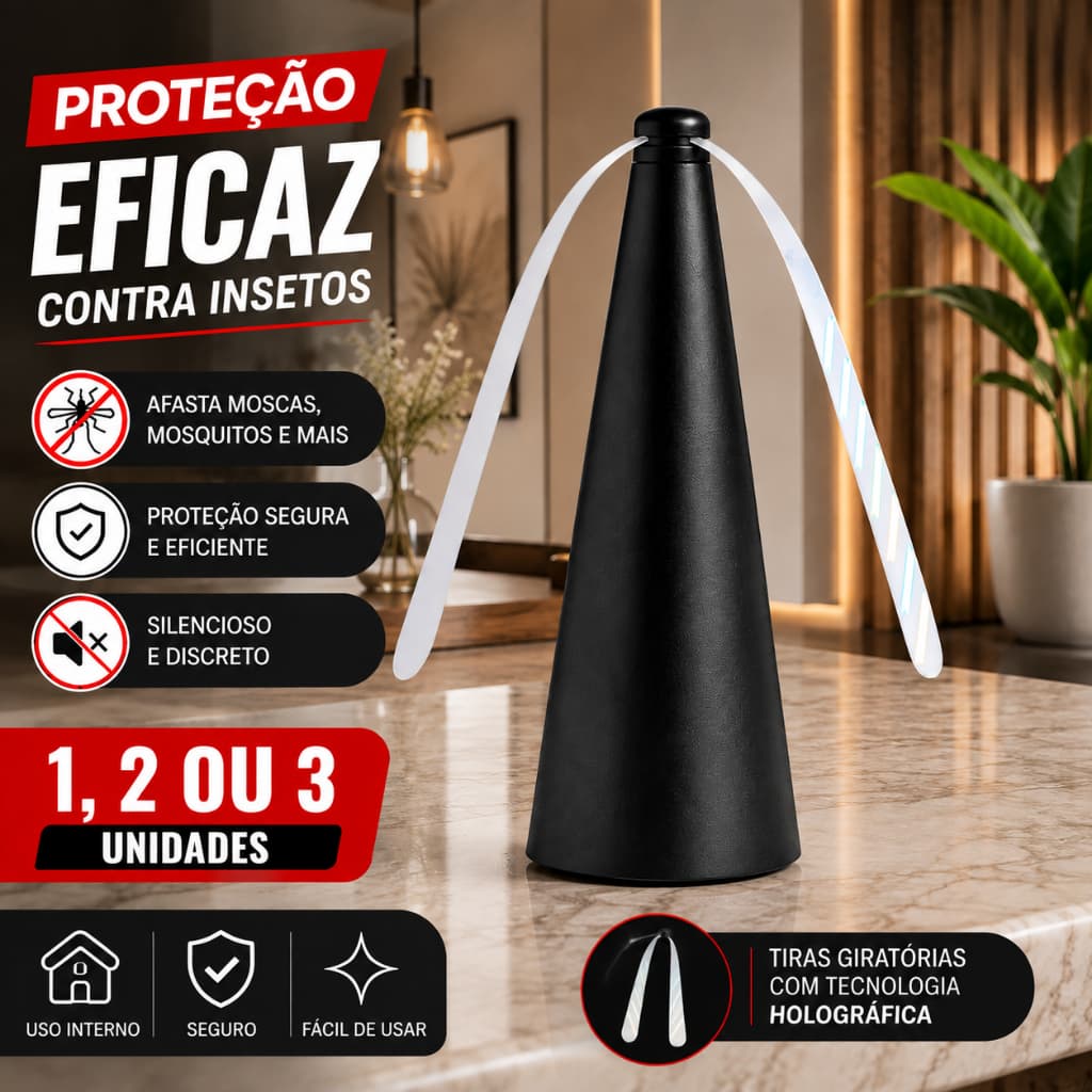 Repelente Elétrico Espanta Moscas Portátil Ventilador Anti Mosquitos e Insetos para Alimentos
