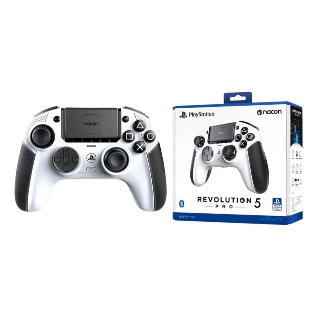 Controle Nacon Revolution Pro 5 Branco - PS4 e PS5 Bluetooth Wireless