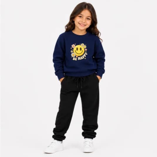 Conjunto Agasalho Infantil Várias Cores Premium Estampa Colorida Rostinho Be Happy Carinha