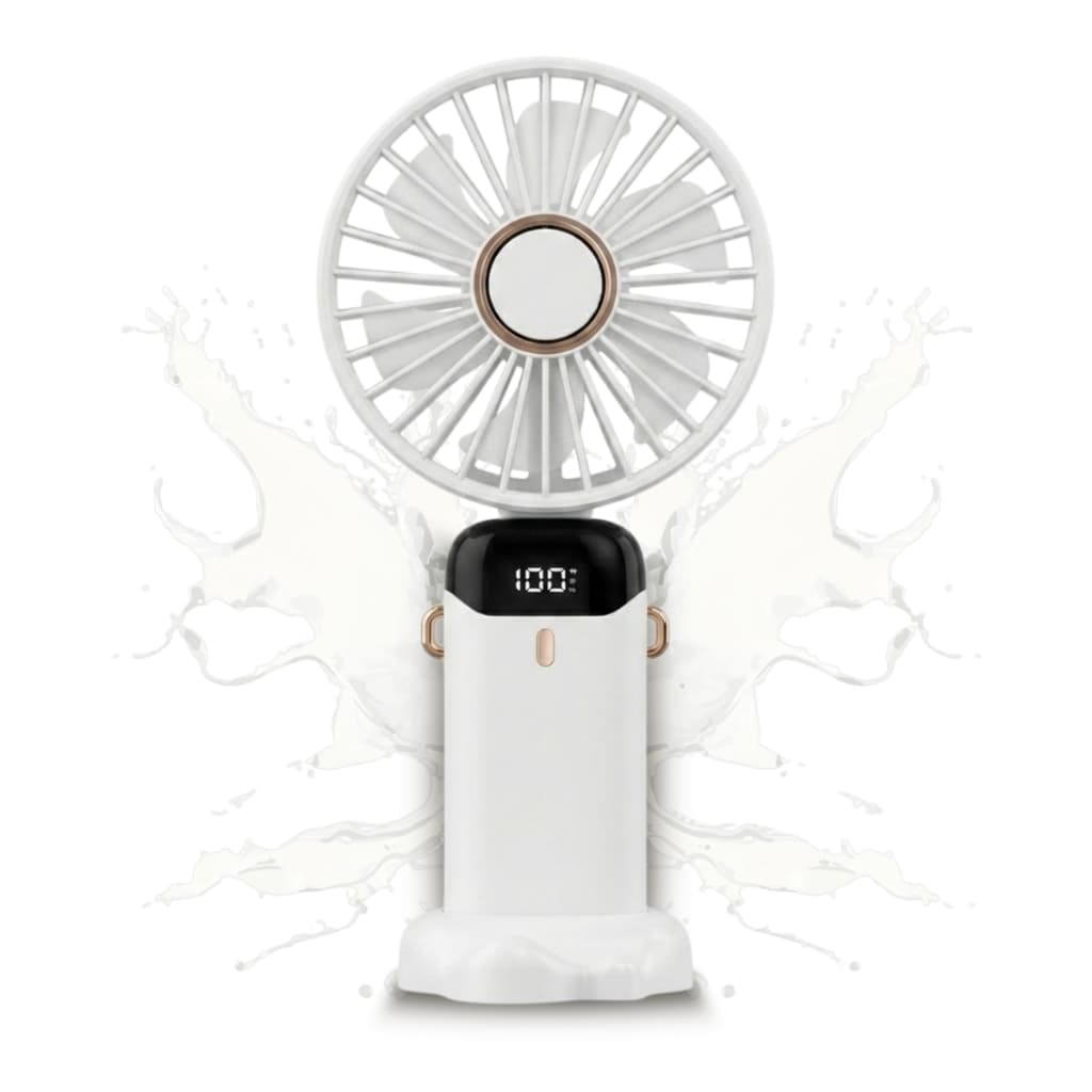 Ventilador Portátil De Mão Branco Recarregável Usb Mini Maquiagem Turbo Silencioso Camping Viagem