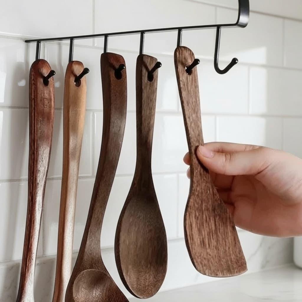 Suporte Para Talheres de Cozinha Ganchos Para Utensílios de Cozinha Descanso de Colher Kit com 2