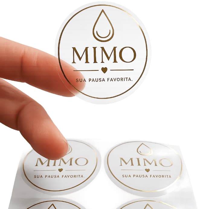 Adesivo personalizado 5cm redondo ou quadrado transparente sua arte ou logo aqui dourado prata preto XV anos casamento