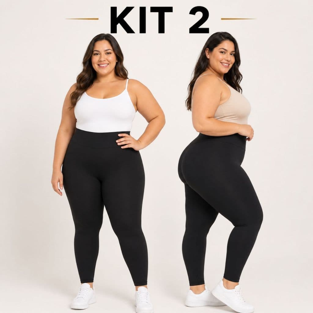 Kit com 2 Calças Legging Plus Size em Suplex Grosso – conforto, segurança e praticidade para o dia a dia.  Este kit é id