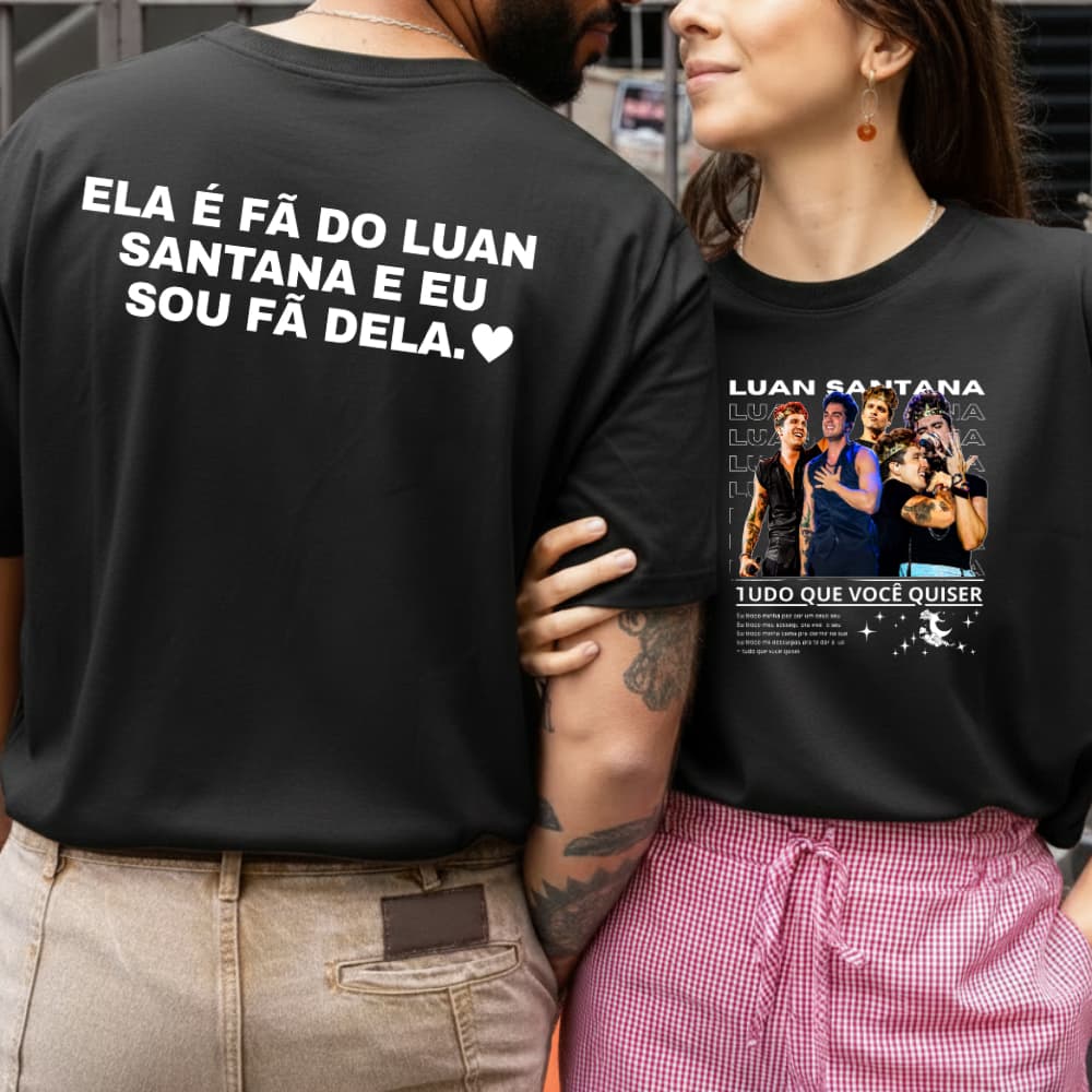 Kit Camiseta Casal Show Luan 2026 Blusa Fã Camisa AlgodãoTurne Conjunto Namorados Envio Rapido