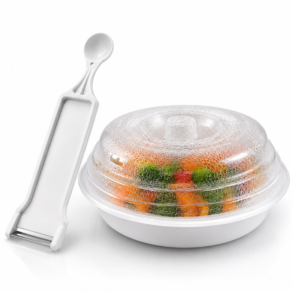Kit Tampa Para Microondas Protetora de Alimentos e Descascador de Legumes