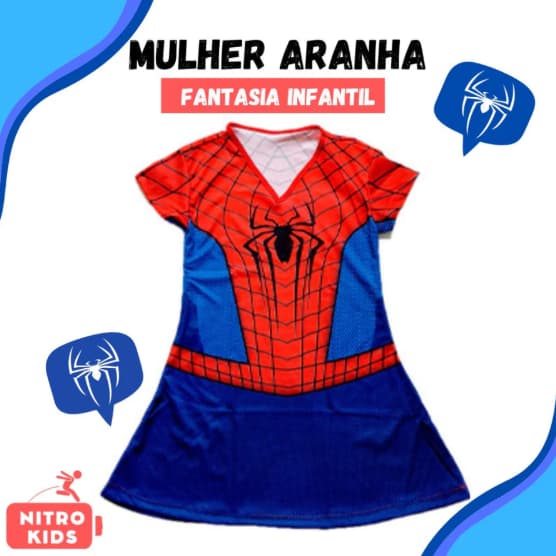 Fantasia Vestido Simples da Mulher Aranha