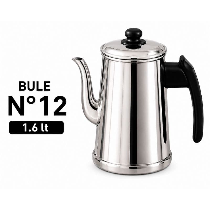 Bule n.12 Polido Especial de Alumínio, para café e chá com cabo resistente
