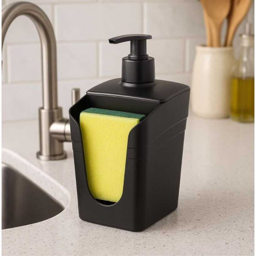 Dispenser Porta Detergente sabonete Líquido 610 ml Banheiro Casa Organizador de Pia Porta Esponja Cozinha