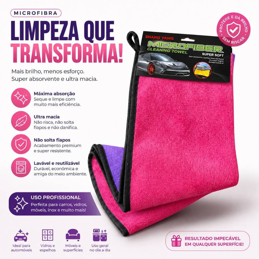 Toalha Pano De Microfibra Lavagem Polimento De Carro Uso Geral limpeza 30*40 cm