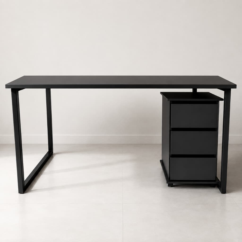 Mesinha Office Compacta + Gaveteiro Rodinhas 3 Gavetas