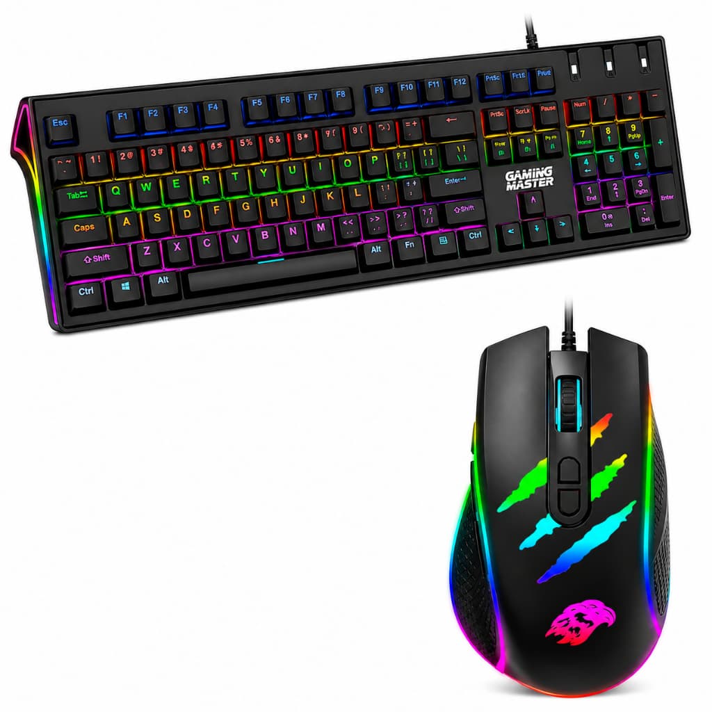 Kit Teclado Mecanico Ki-ec28 E Mouse Garra Gaming Master K-MEX