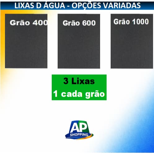 Lixa D’Água 400 - 600  - 1000  Profissional Folha Grão Funilaria Polimento Automotivo