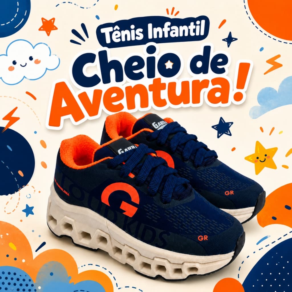 Tênis Infantil Menino Menina Esportivo Chunky Confortável Leve Original Resistente Tamanhos 26 ao 33