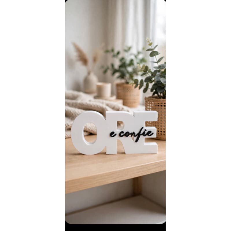 Letreiro Decorativo Ore e Confie Enfeite Sala Quarto Escritório