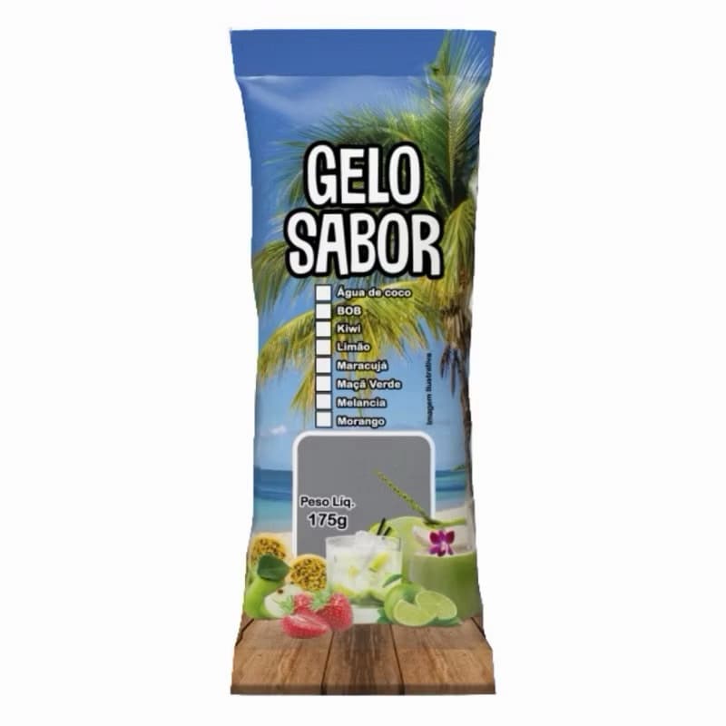Embalagem Gelo Saborizado 9,0x21cm Higienico Externo Escolha o Modelo/Qtde