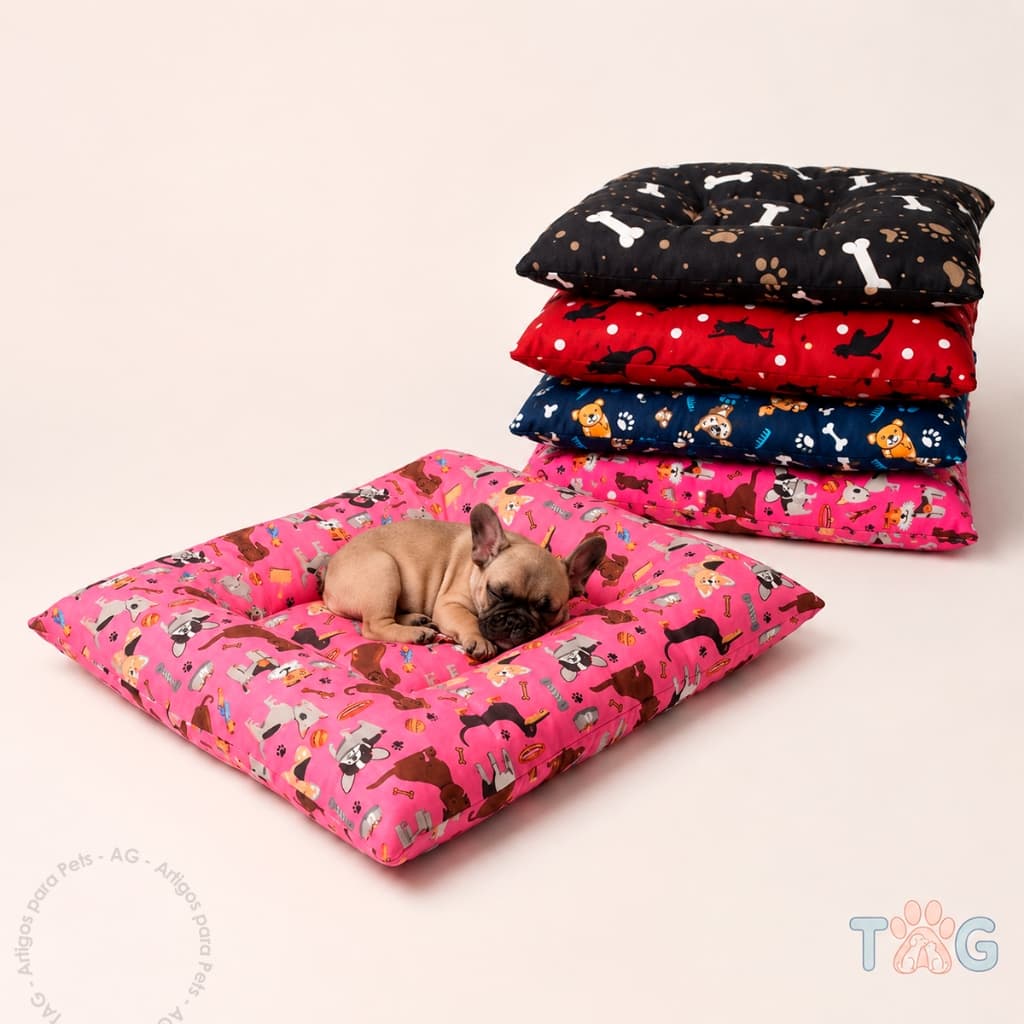 Cama Colchonete Pet Almofada Cachorro Cão Gato Caminha Tecido Resistente Almofadado Tamanho M G