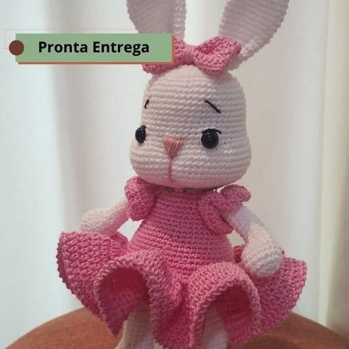 Coelha Bailarina Amigurumi em Crochê Artesanal | Boneca Decorativa | Presente Infantil