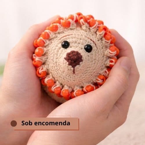 Ouriço Sensorial Ed em Crochê com Contas  Fidget Toy Artesanal para Ansiedade, TDAH e Autismo