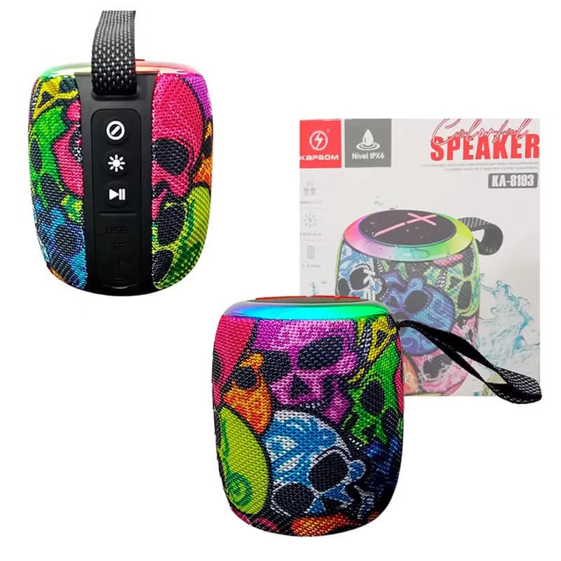 Caixa De Som Bluetooth- Kapbom Potente X-bass Ipx6 5.1 Ka-8193 -Portatil - Caixinha- Cor Colorido