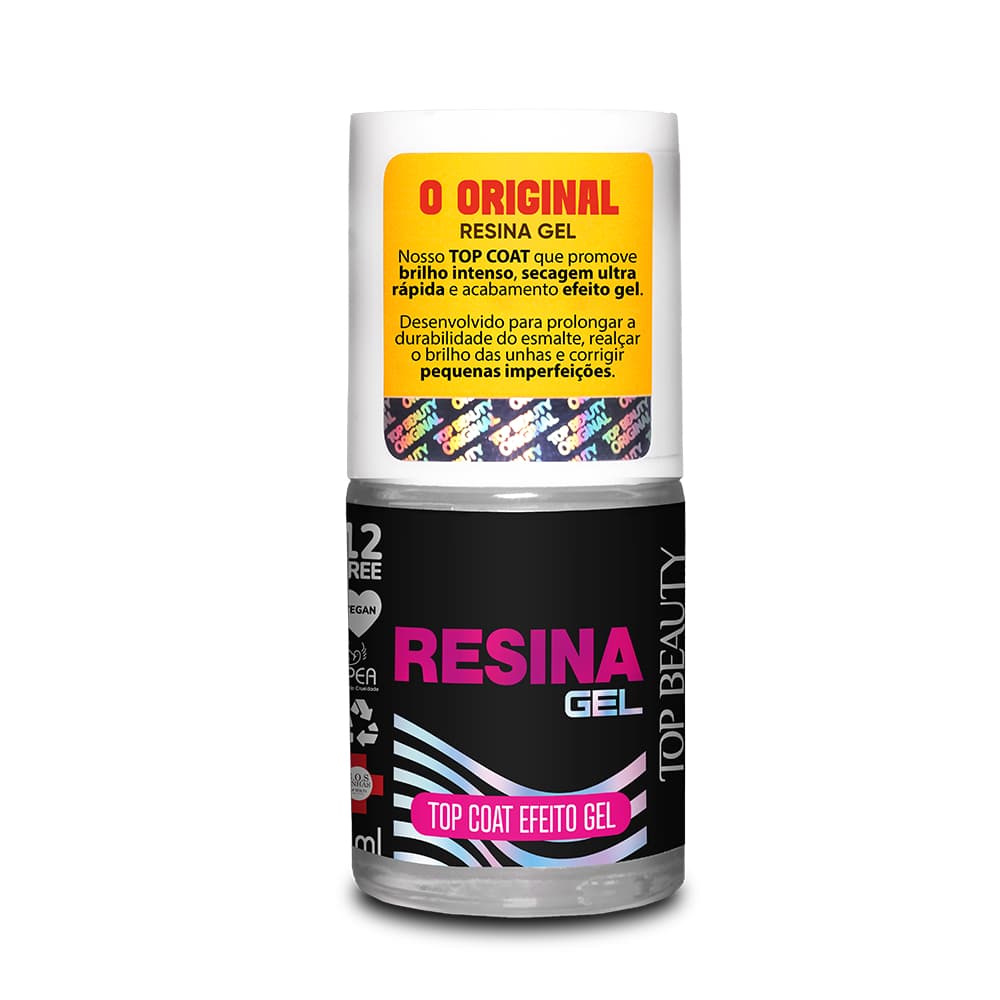Resina Gel Top Coat Efeito Gel Linha Sos Unhas Top Beauty