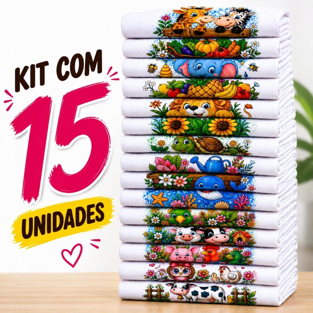 Kit 15 Panos de Prato Premium para Toda a Cozinha