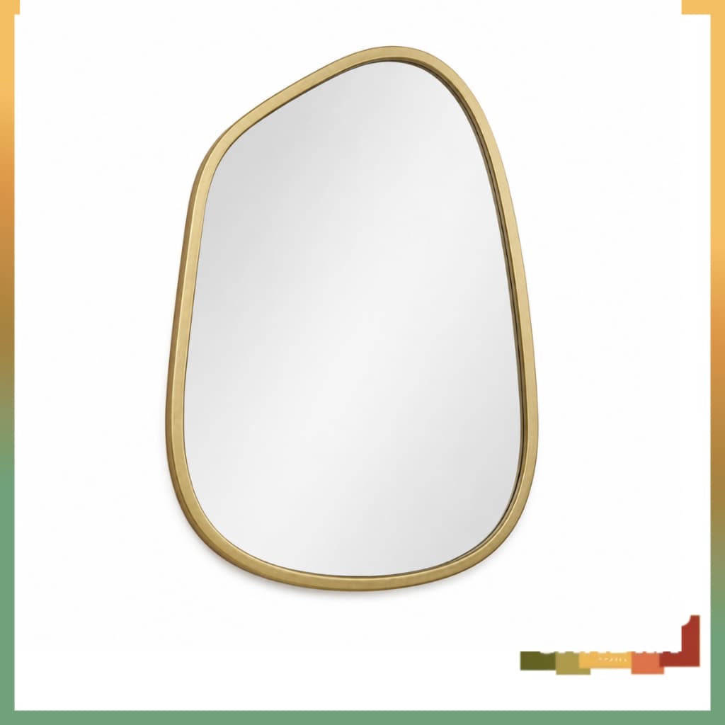 Espelho Orgânico Dourado Western Home Sali 49x35cm Decorativo para Parede Sala Quarto Banheiro