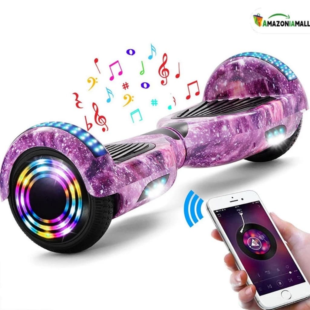 Hoverboard Infantil 6.5" - Skate Elétrico com LED Bluetooth e Bateria Potente para Crianças Seguras