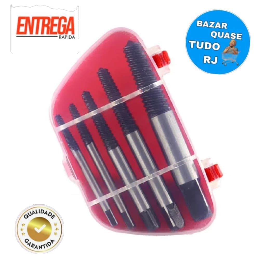 Ferramenta para Remover Parafusos Quebrados - Kit com 5 Peças Extratores Saca