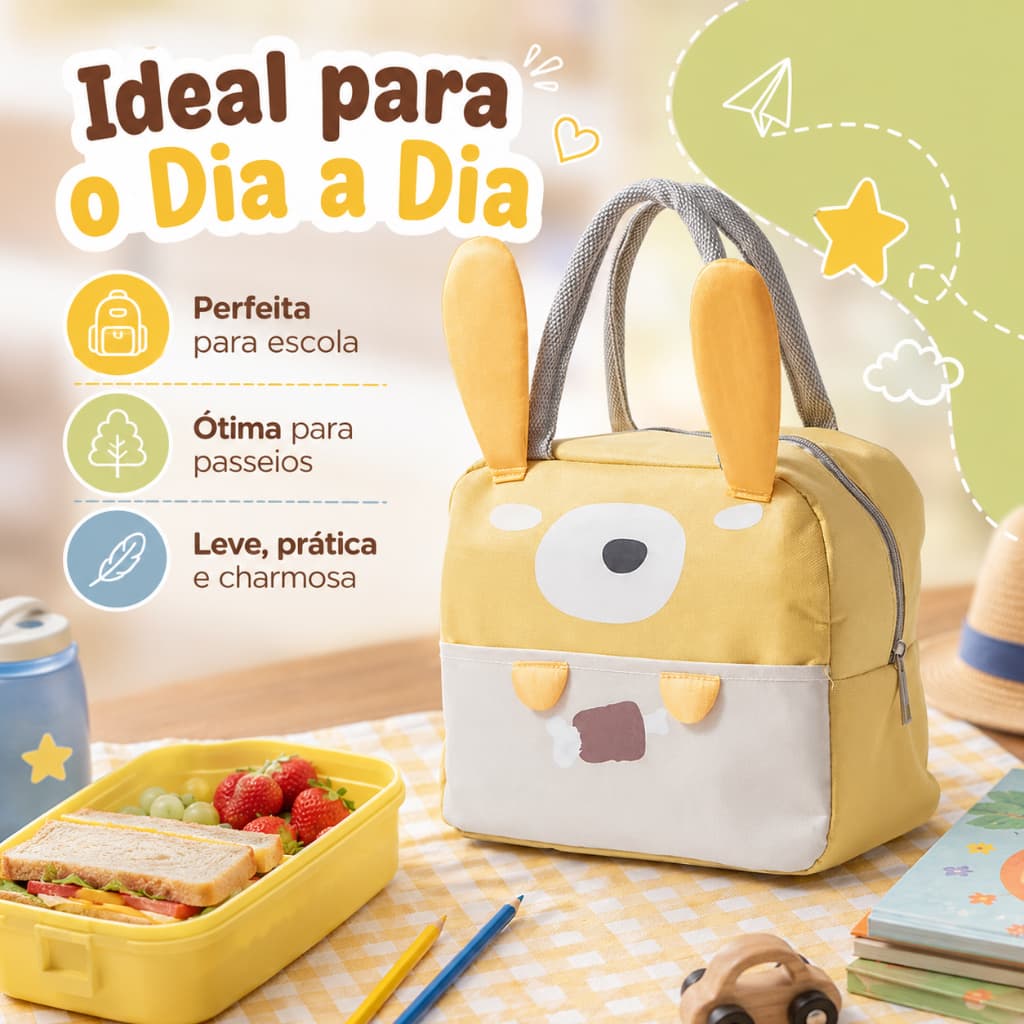 Bolsa Térmica Para Marmita Amarela Lancheira Feminina Marmita Térmica Para Comida Impermeável