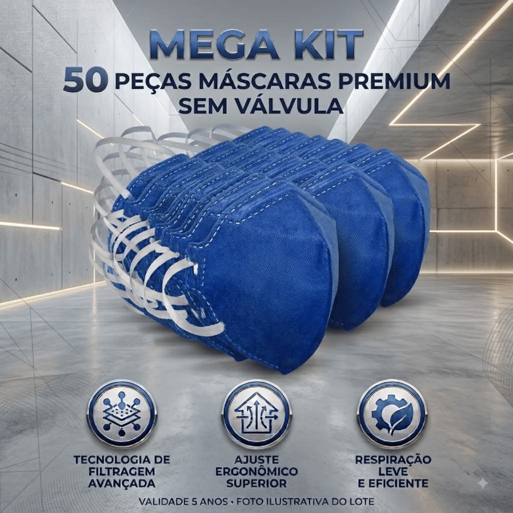 Kit 50 Máscaras Pff2-s descartável respiratória respirador Airprot Sem Válvula Proteção E Conforto