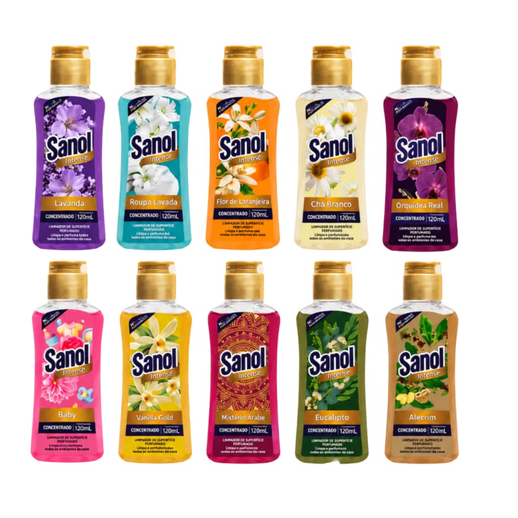 Kit 03 unidades Limpador de Superfícies Concentrado Sanol 120mL