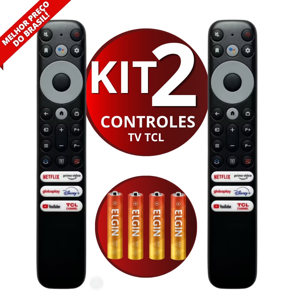 Controle Remoto Para TV TCL Smart 4K RC902V Netflix Youtube Prime Acompanha Pilhas