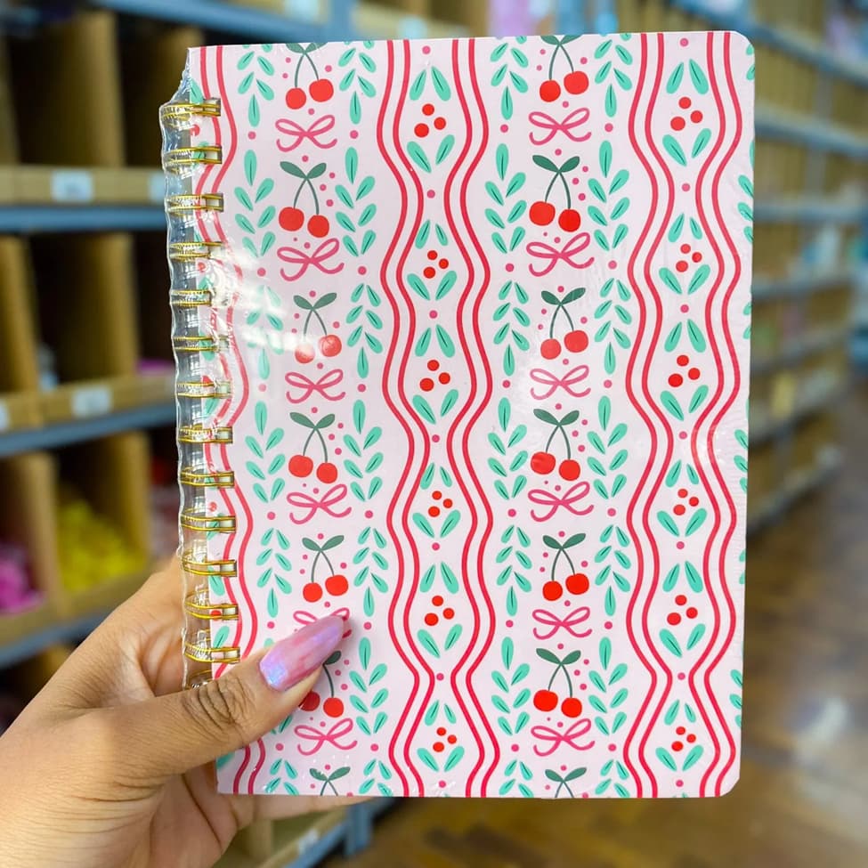 Caderno A5 Espiral Pautado Cherry Bloom 15x21cm 120fls – UNISO – UND