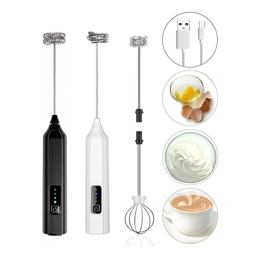 Batedor Misturador Mixer Elétrico para Bebidas Leite Café Clara de Ovo 2 em 1