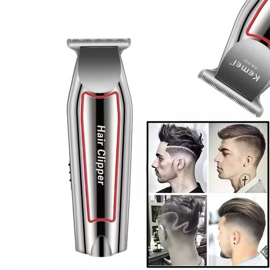 máquina de acabamento cortar cabelo barba barbeador pezinho profissional recarregável kemei KM-032