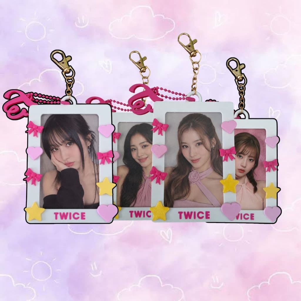 Porta Photocard Holder com Sleeve TWICE Personalizado com Pingente - Decoração K-pop Mochila Bolsas Lembrança Fãs