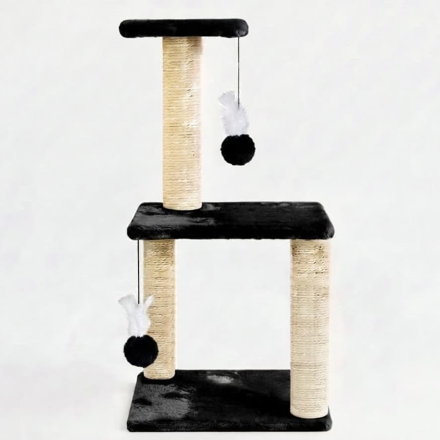 Arranhador para Gatos Pet Três Andares com Sisal e Base Estável Com Brinquedo