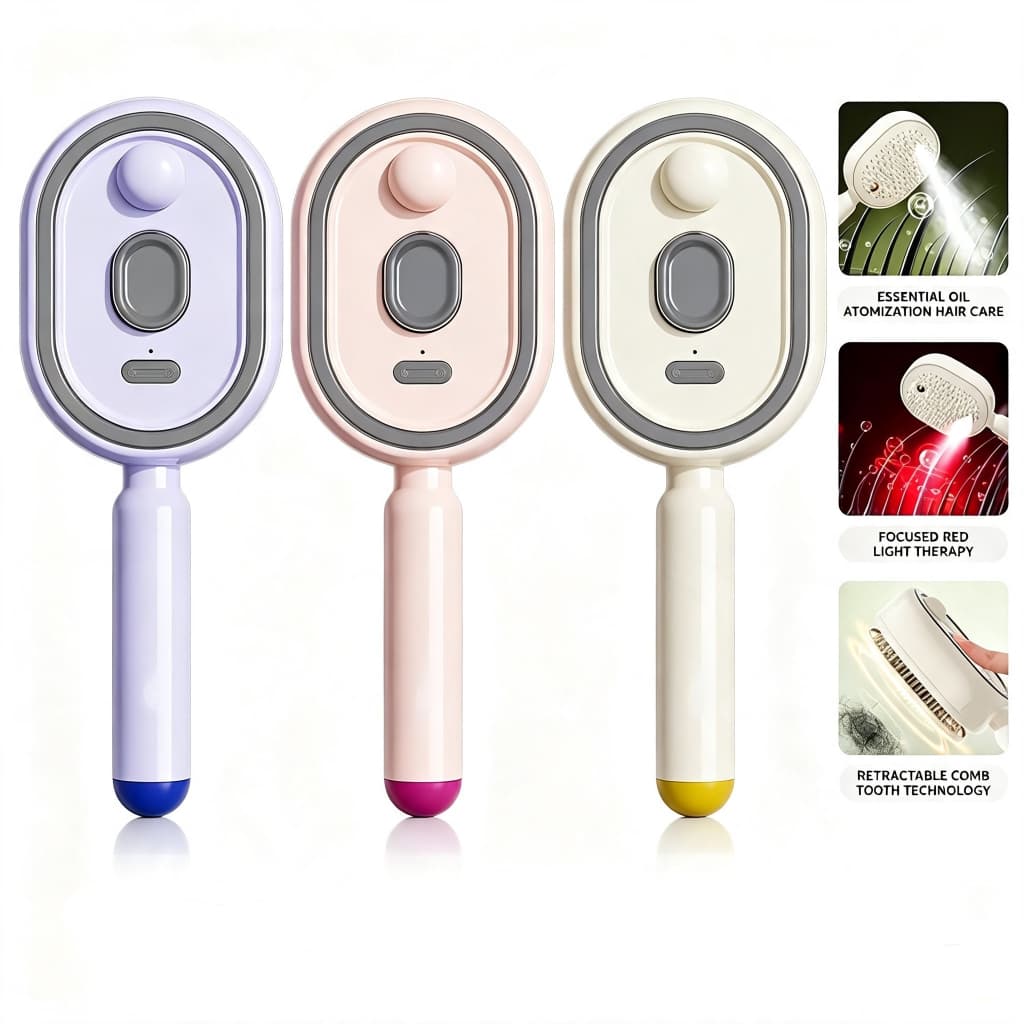 Escova De Cabelo Elétrica A Vapor Pente De Massagem E Função De Névoa Tecnologia De Íons Simultaneamente Mais Forte