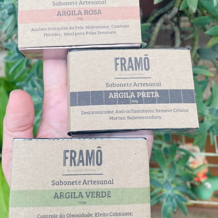 Sabonete de Argila Verde , Rosa ou Preta Natural Artesanal - 120g