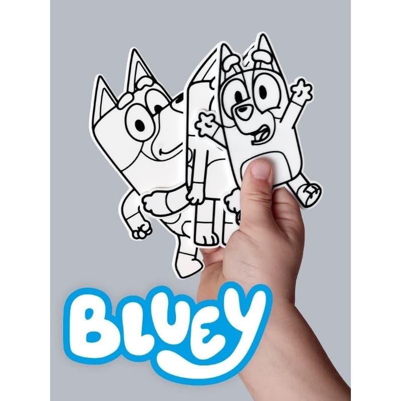 KIT 3 PEÇAS 3D BLUEY PARA PINTAR INFANTIL E LAVÁVEL + TINTA E PINCEL | ESTIMULA A CRIATIVIDADE DA SUA CRIANÇA!