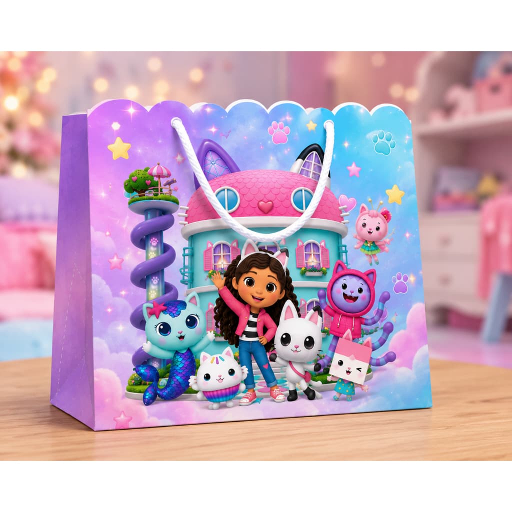 KIT 30 Sacolinhas Nuvem G Personalizadas A Casa Mágica Da Gabby