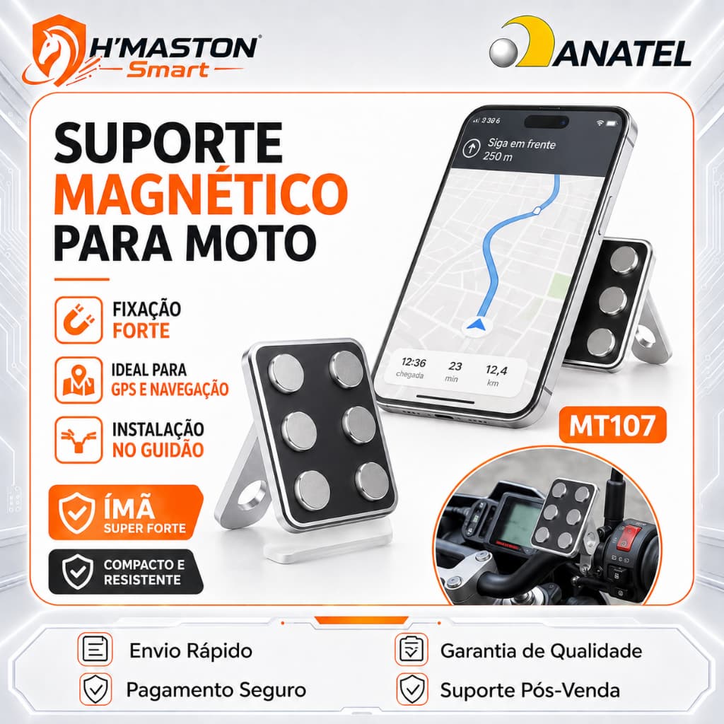 H'MASTON MT107 Suporte Celular Moto Suporte Para Celular Moto Suporte De Celular Para Moto Suporte Pra Celular Na Moto