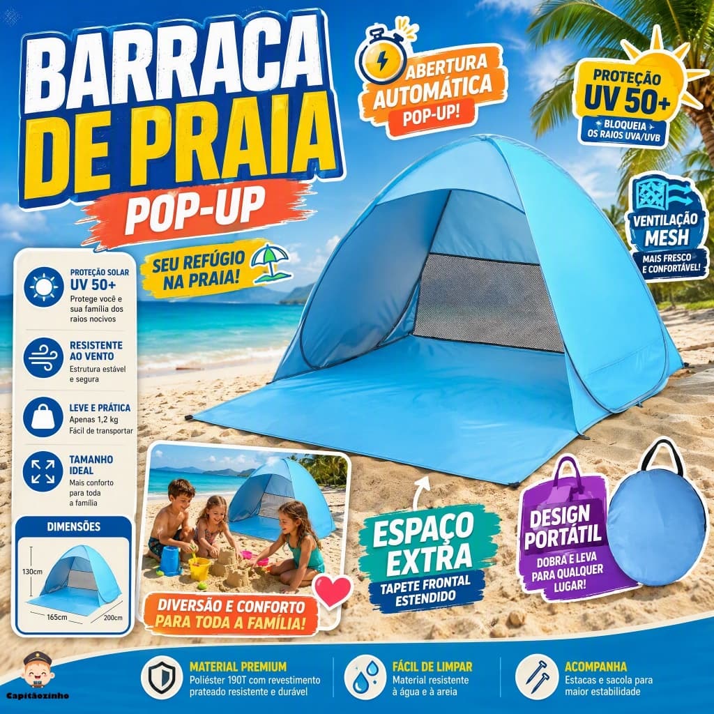 Barraca Tenda Proteção Solar Praia Acampamento Uv Portátil