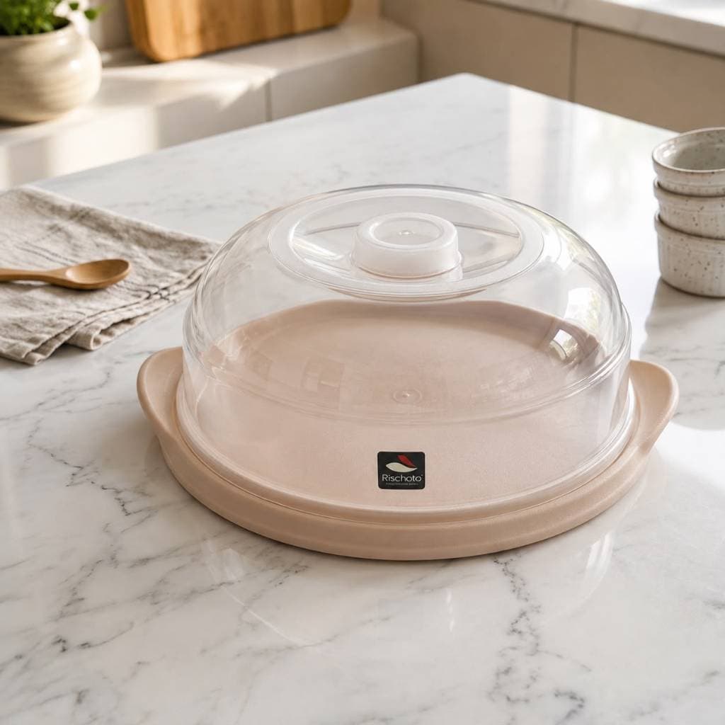 Suporte Porta Bolos Boleira Prato E Tampa Plástico Gourmet Cozinha Rischioto