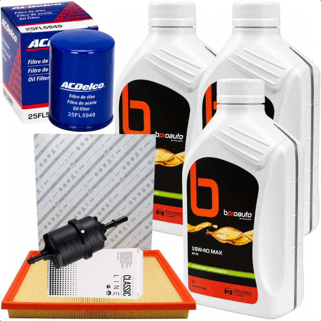 Kit Troca Oleo Filtros 15w40 Fiat Palio Strada Siena Idea Fire 1.0 1.3 1.4 8V Original