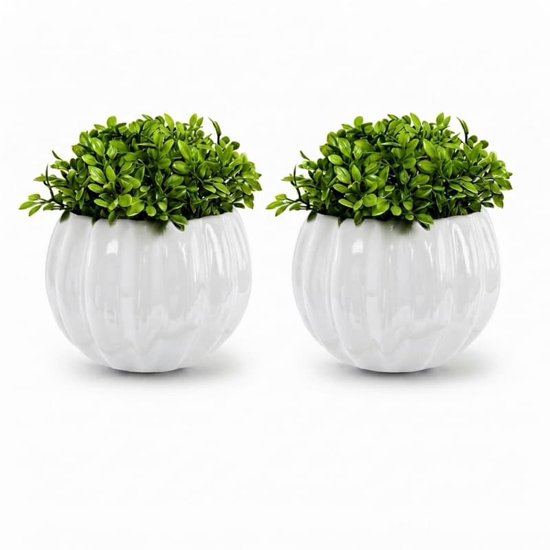 Arranjos de Flores Artificiais Decorativas Folhagem com Jarros de Cerâmica Decoração para sala, Escritório, Banheiro