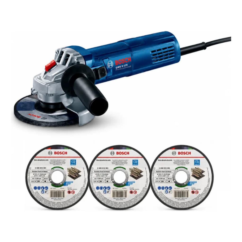 Esmerilhadeira Bosch GWS 9-125 + 3 Discos 900W