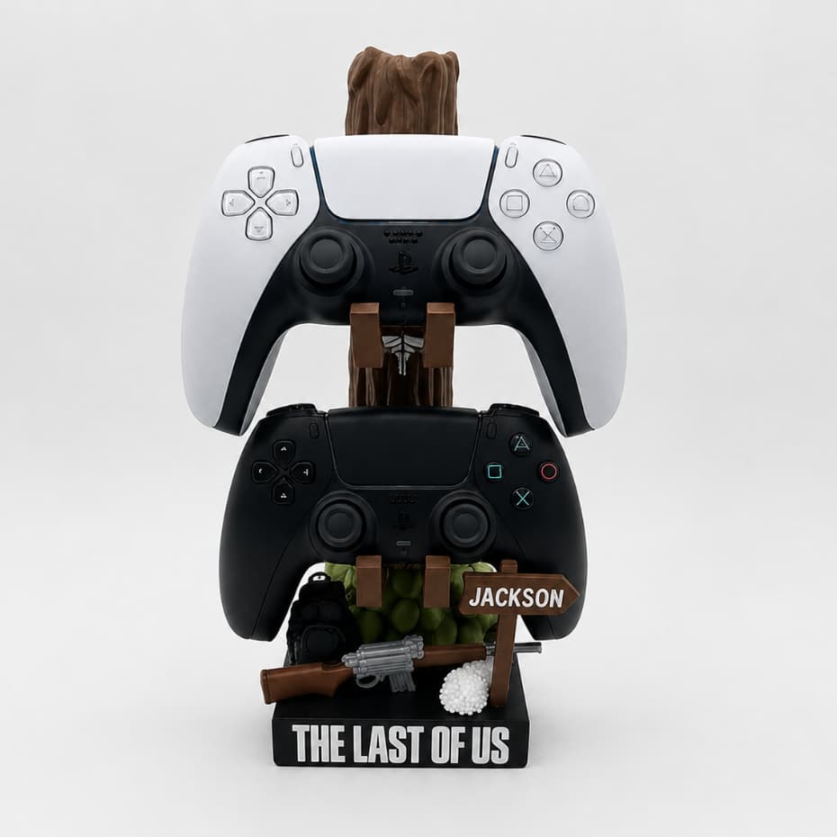 Suporte Duplo para Controle Gamer Xbox PlayStation Switch Pro – Tema The Last of Us