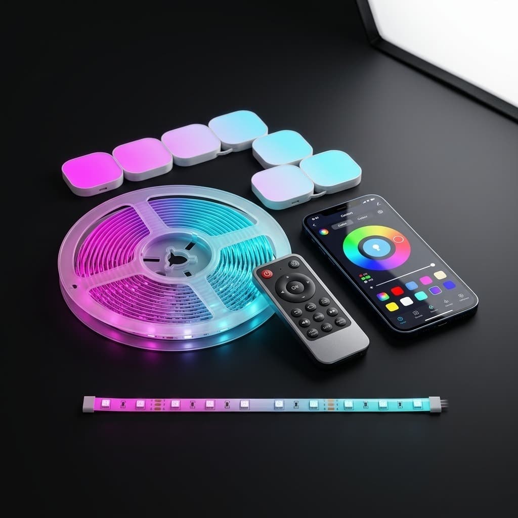 Fio de LED Cordão RGB 5 10 20 30 Metros Controle Remoto USB Bluetooth App